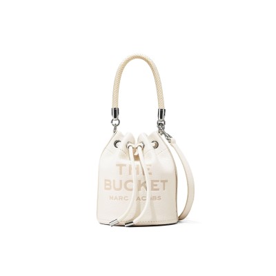 The Leather Bucket Bag Cotton Silver