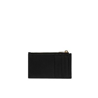 Monogram Fragments Zippered Card Case in Black