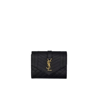 Monogram Wallet Black Calfskin Leather