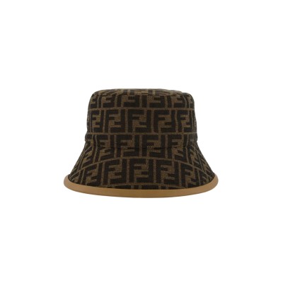 Bucket Hat FF Logo Fabric in Brown