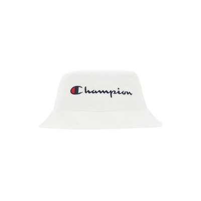 Bucket Hat White Garment With Logo Navy