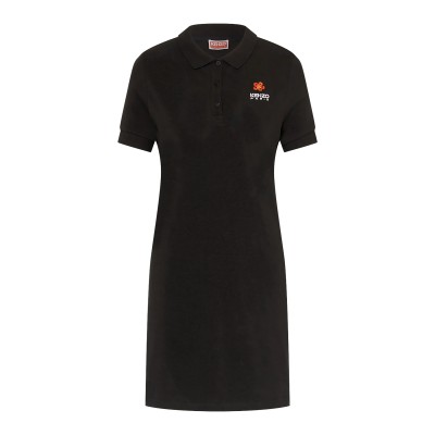 Dress Polo Crest Boke Flower Black