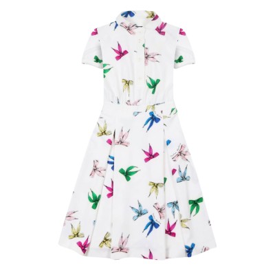 Dress All Over Bow White Multicolor