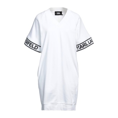 Short Sleeved Logo Karl Sweat Dress in White