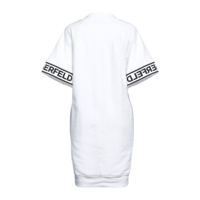 Short Sleeved Logo Karl Sweat Dress in White