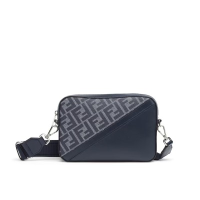 FF Diagonal Camera Bag in Blue Canvas