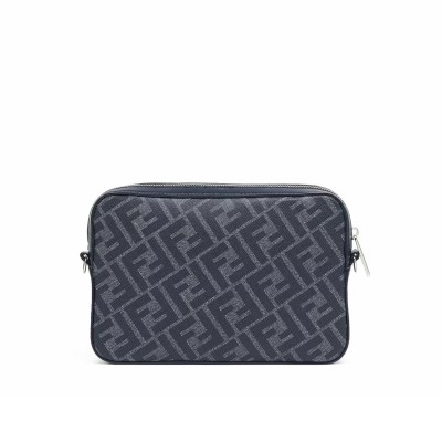 FF Diagonal Camera Bag in Blue Canvas