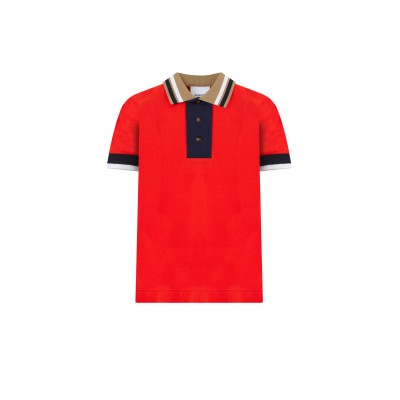 Kids Polo College Graphic Cotton Bold Red