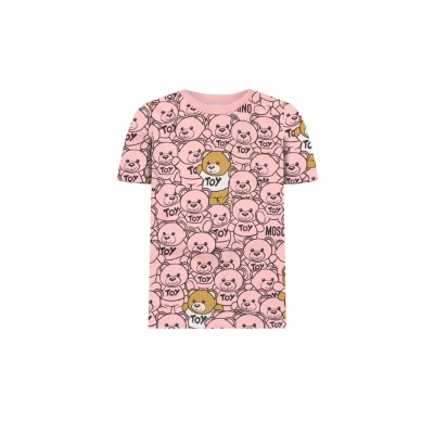 Kids Set Teddy Bear Toy Tshirt White Pink