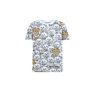 Kids Tshirt All Over Toy Teddy Bear White