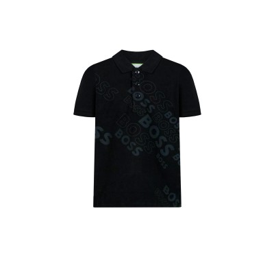 Kids Polo Paddy Black With Embossed Logo