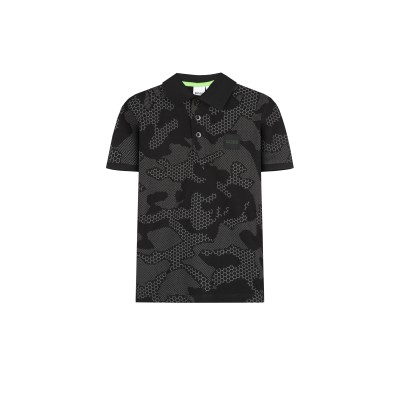 Kids Polo Black Motif Abstract Grey