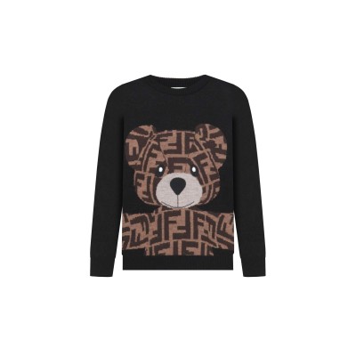 Kids Pullover Jacquard Bear Black