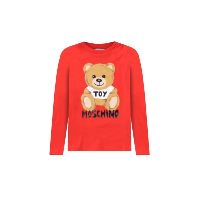 Kids Long Shirt Teddy Toy Logo Red