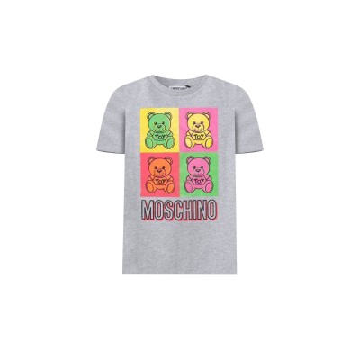 Kids Tshirt Teddy Bear Grey Multicolor