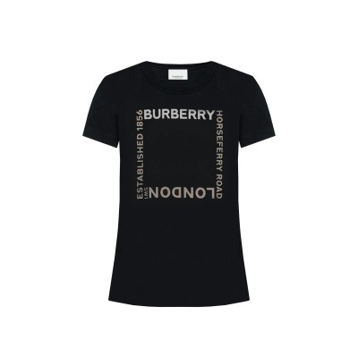 Tshirt Horseferry Square Print Cotton Black