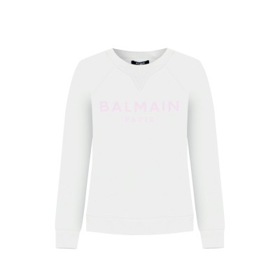 Sweatshirt White Logo Soft Pink