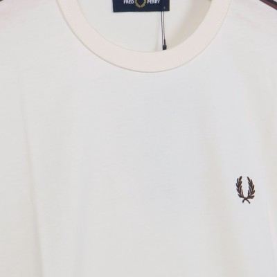 Tshirt Contrast Tape Ringer Ecru