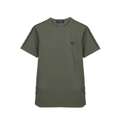 Tshirt Contrast Tape Ringer Laurel Wreath Green