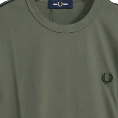 Tshirt Contrast Tape Ringer Laurel Wreath Green