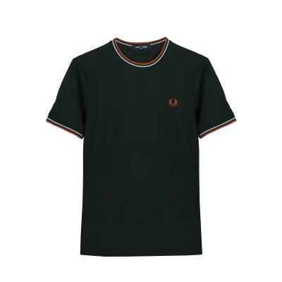 Twin Tipped T-Shirt Night Green Logo Orange