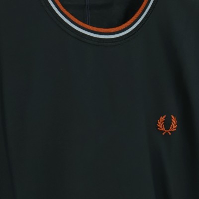 Twin Tipped T-Shirt Night Green Logo Orange