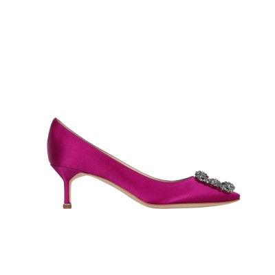 Hangisi 5cm Satin in Dark Pink With FMC Crystal Buckle
