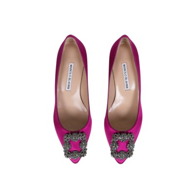 Hangisi 5cm Satin in Dark Pink With FMC Crystal Buckle