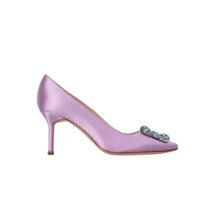 Hangisi 7cm Satin in Mpurple With AQC Crystal Buckle