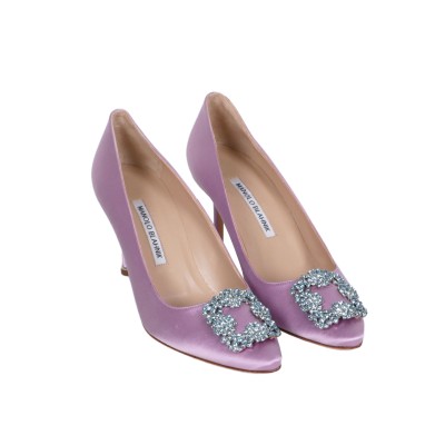 Hangisi 7cm Satin in Mpurple With AQC Crystal Buckle