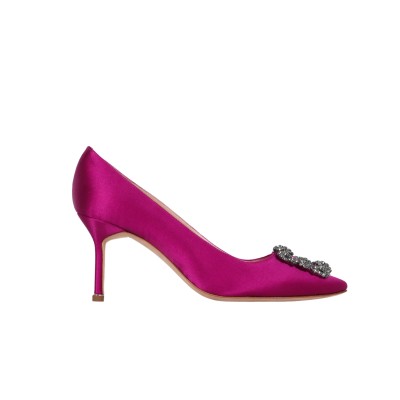 Hangisi 7cm Satin in Dark Pink  With FMC Crystal Buckle