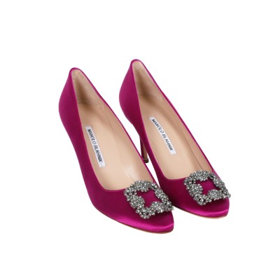 Hangisi 7cm Satin in Dark Pink  With FMC Crystal Buckle