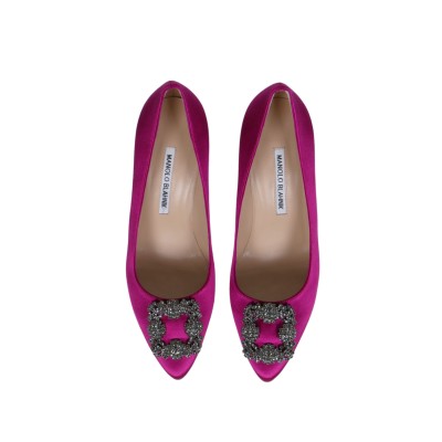Hangisi 7cm Satin in Dark Pink  With FMC Crystal Buckle