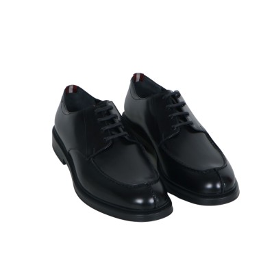 Nievro Leather Derbies In Black Calf Brushed