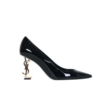 Opyum Pump Heel 8.5cm Black Gold Patent