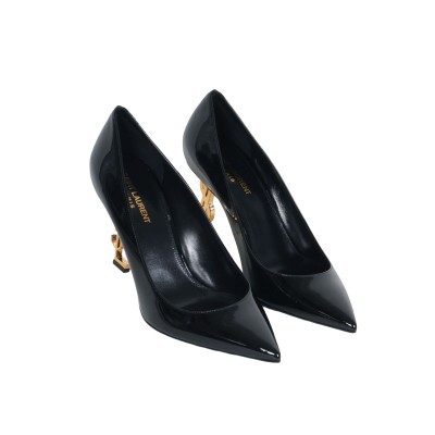 Opyum Pump Heel 8.5cm Black Gold Patent