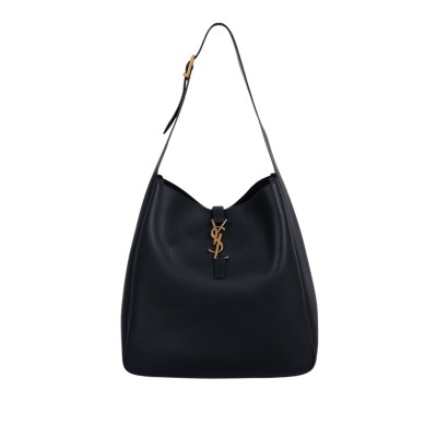 Le 5 A 7 Supple Large In Grained Leather Black