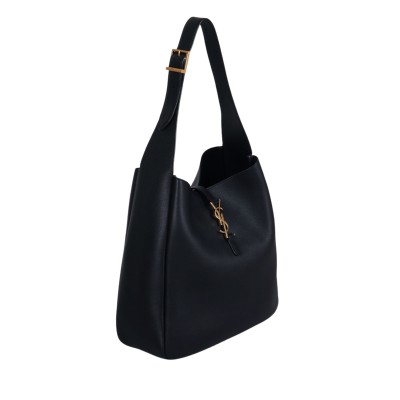 Le 5 A 7 Supple Large In Grained Leather Black