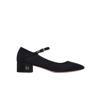 Ballet Shoes Moire Fabric Pumps in Black