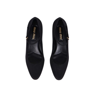 Ballet Shoes Moire Fabric Pumps in Black