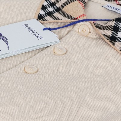 Check Collar Cotton Polo Shirt Nutmeg