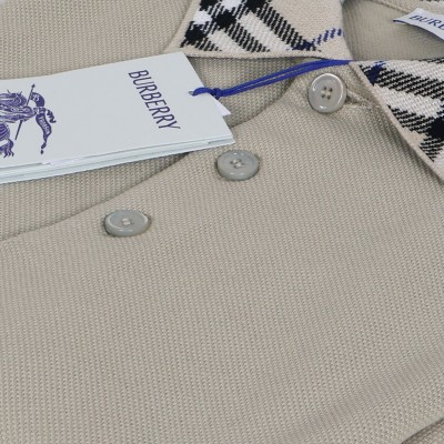 Check Collar Cotton Polo Shirt Lichen