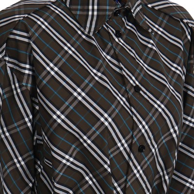 Check Cotton Shirt Dress Snug