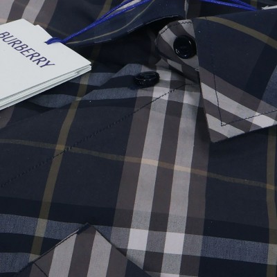 Relaxed Fit Check Cotton Shirt Indigo