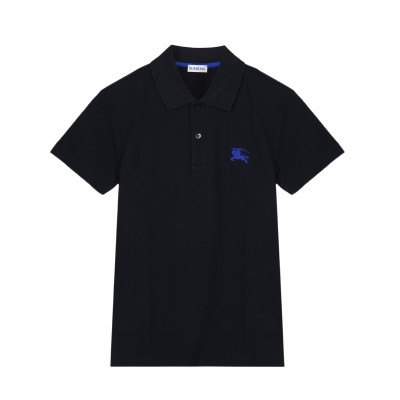 Logo Embroidered Short Sleeved Polo Shirt Black