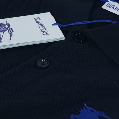 Check Cotton Shirt in Navy