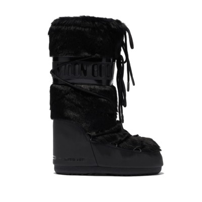 Icon Faux Fur Snow Boots Black