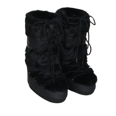 Icon Faux Fur Snow Boots Black
