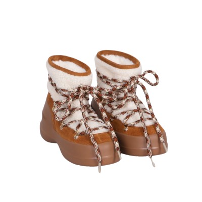 Luna Shearling Whisky and Off White
