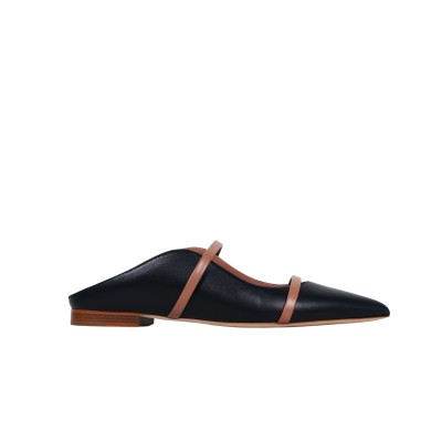 Maureen Flat Mules Leather Black/Nude